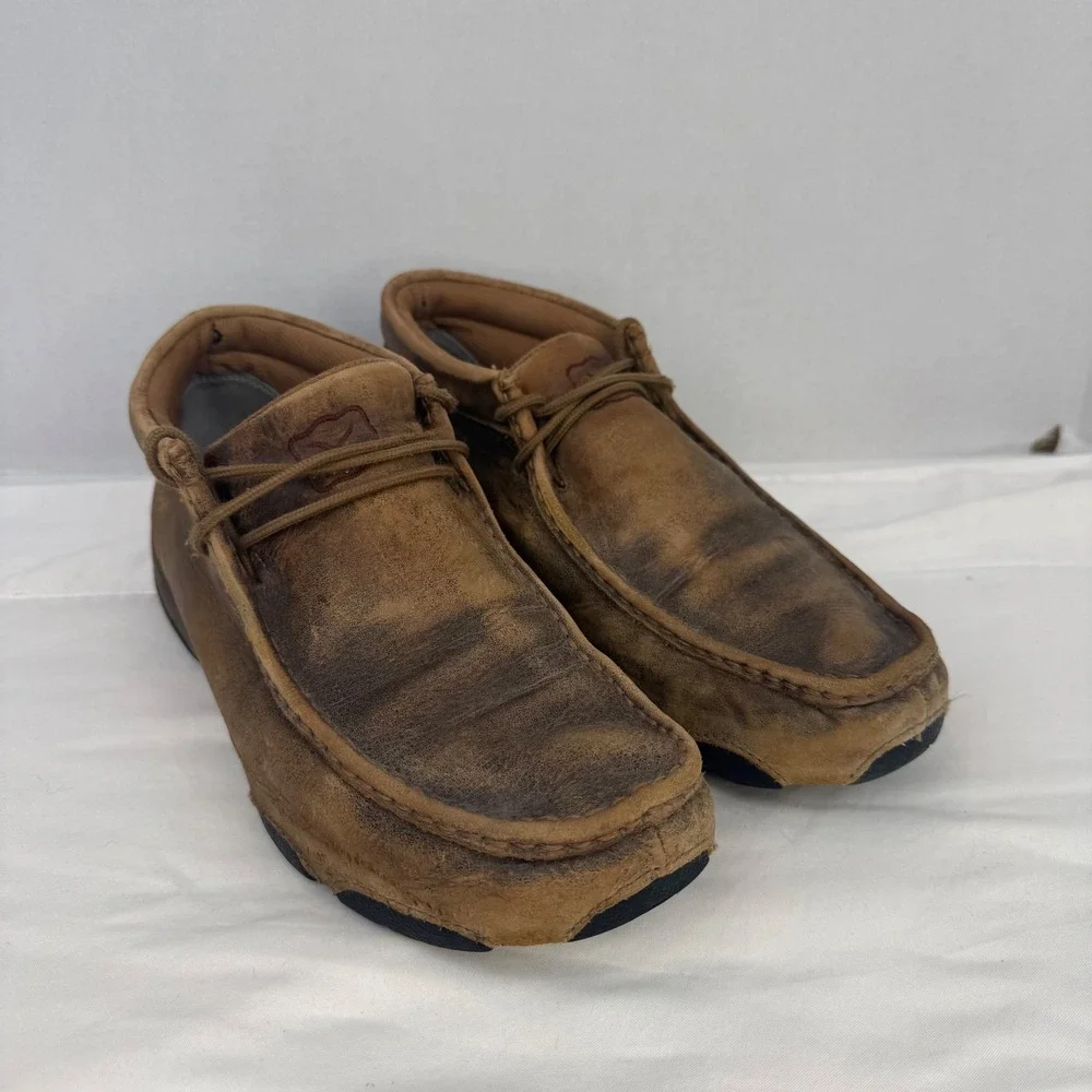 Twisted X Mens Driving Moc Shoes Bomber Brown Leather MDM0001 10W